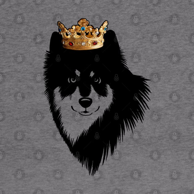 Finnish Lapphund Dog King Queen Wearing Crown by millersye